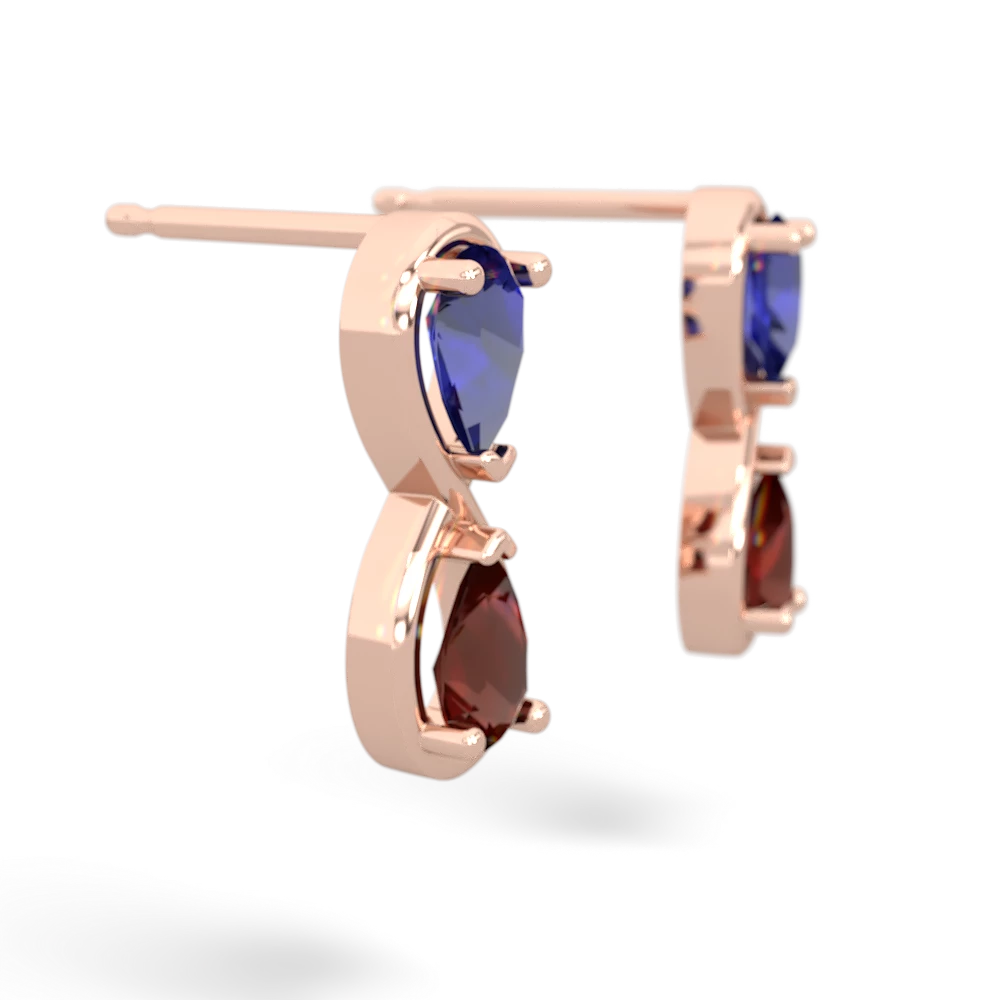 Lab Sapphire Infinity 14K Rose Gold earrings E5050