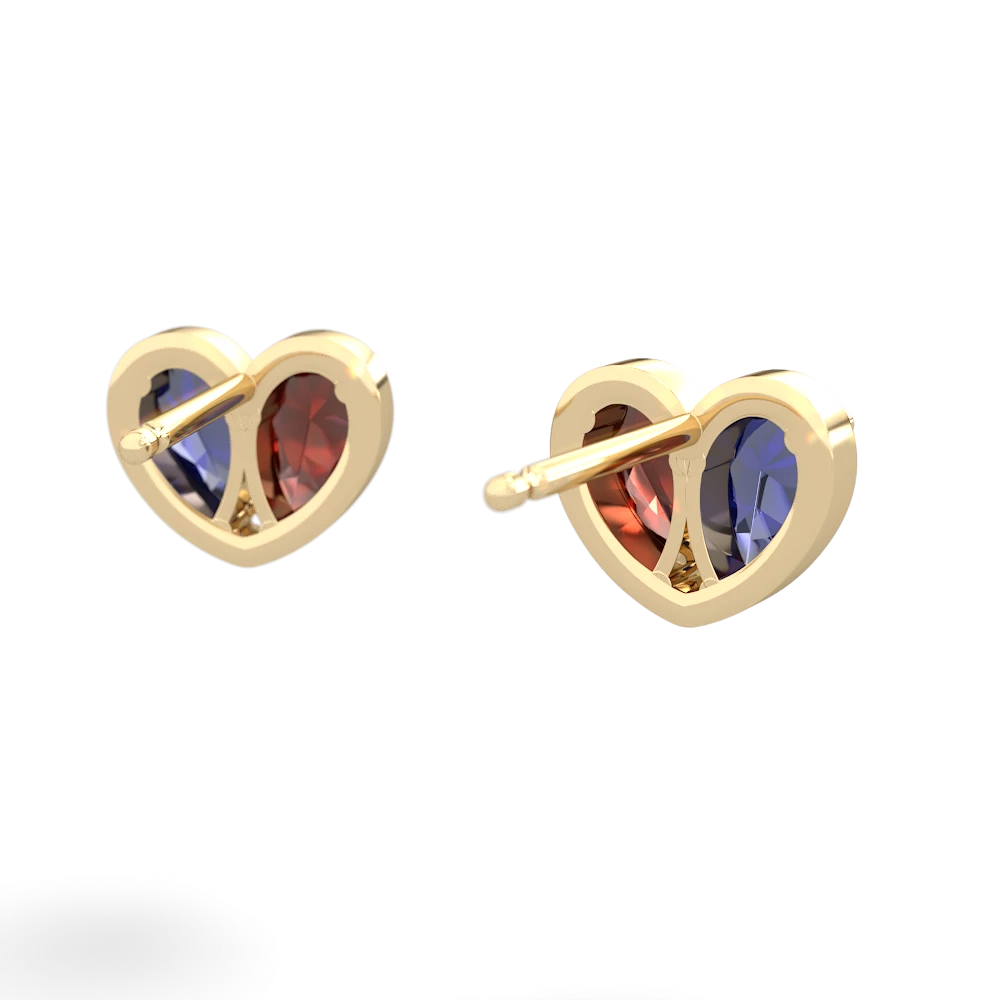 Lab Sapphire 'Our Heart' 14K Yellow Gold earrings E5072