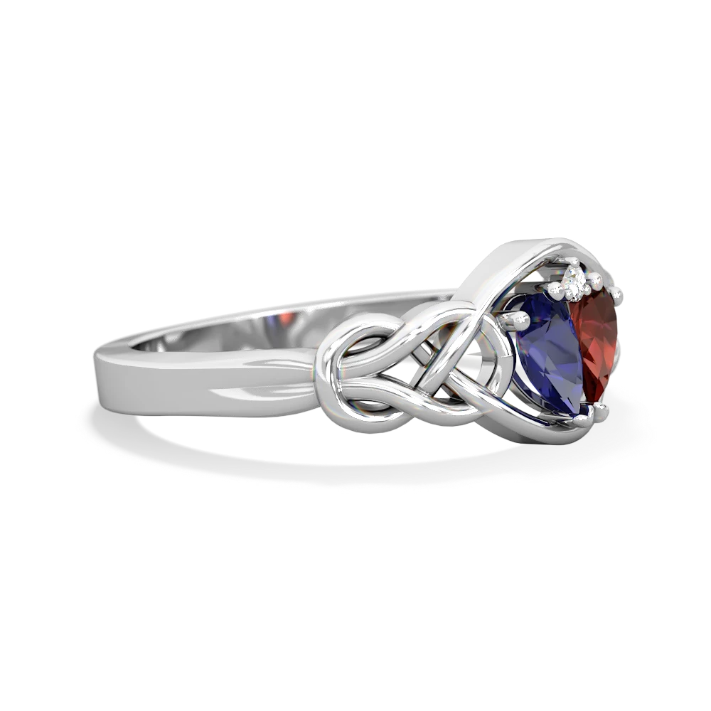 Lab Sapphire Celtic Love Knot 14K White Gold ring R5420