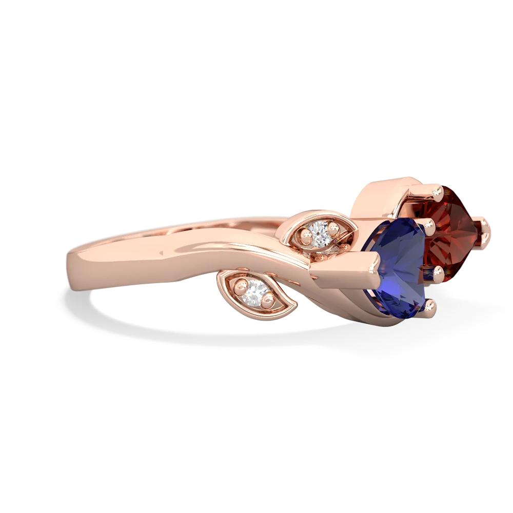 Lab Sapphire Floral Elegance 14K Rose Gold ring R5790