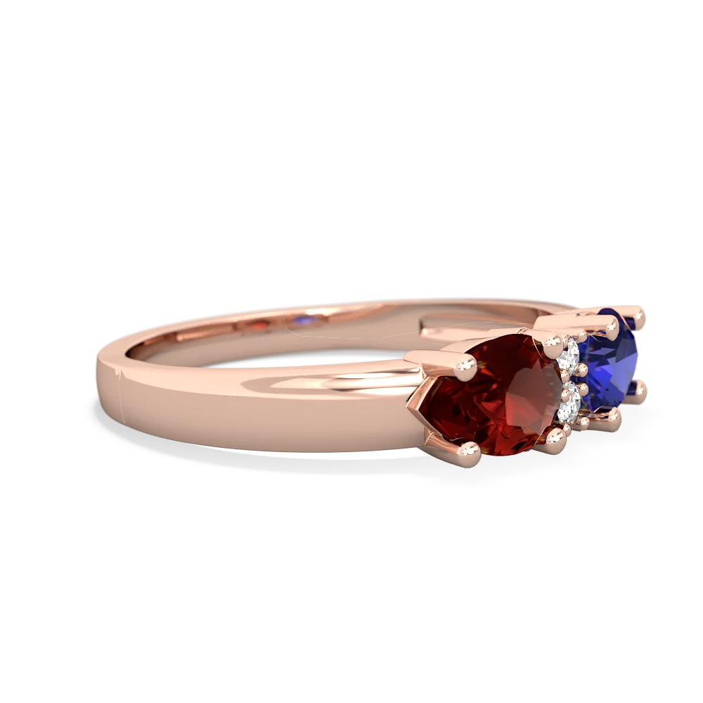 Lab Sapphire Pear Bowtie 14K Rose Gold ring R0865