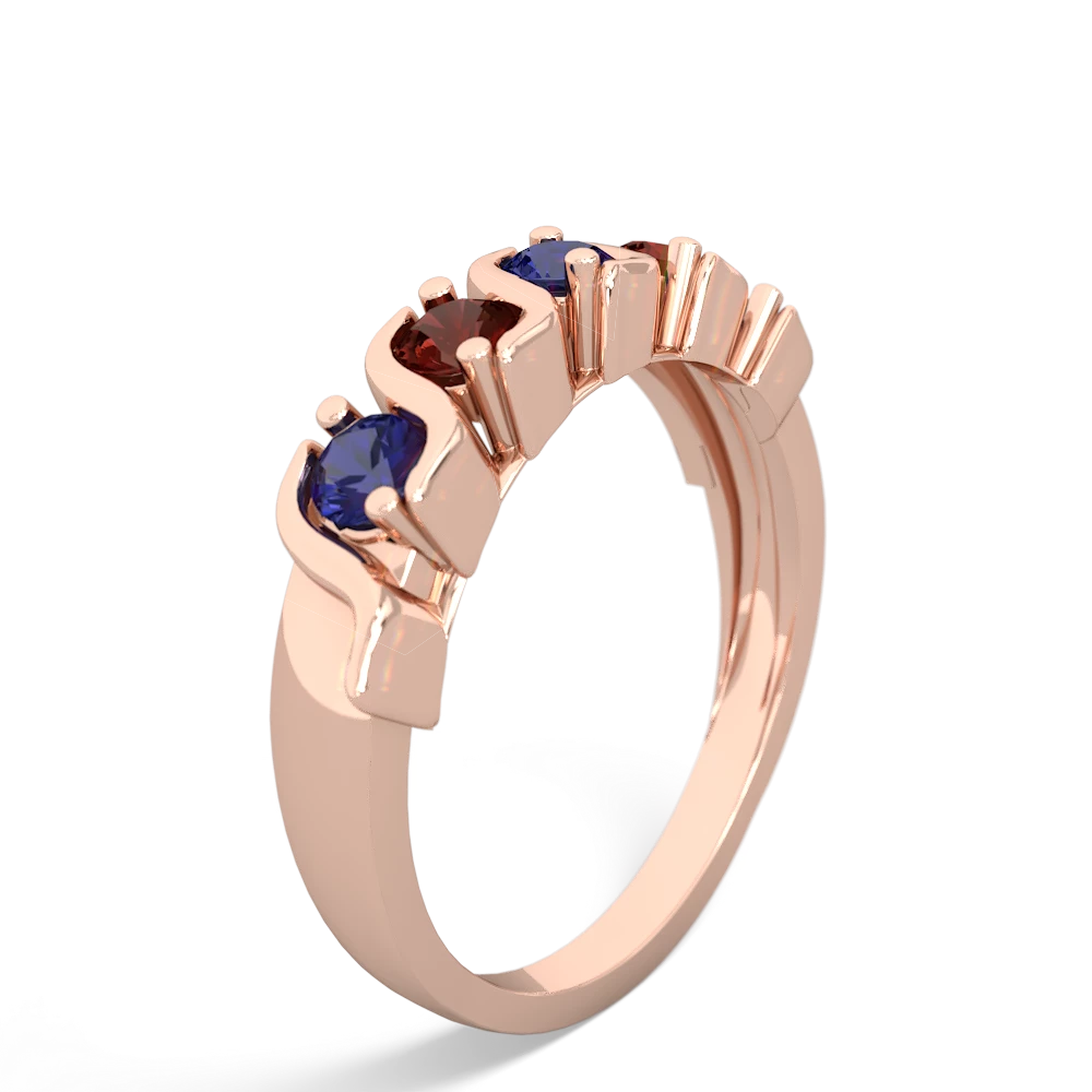 Lab Sapphire Anniversary Band 14K Rose Gold ring R2089