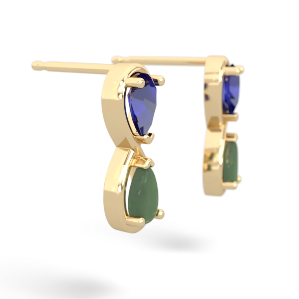 Lab Sapphire Infinity 14K Yellow Gold earrings E5050