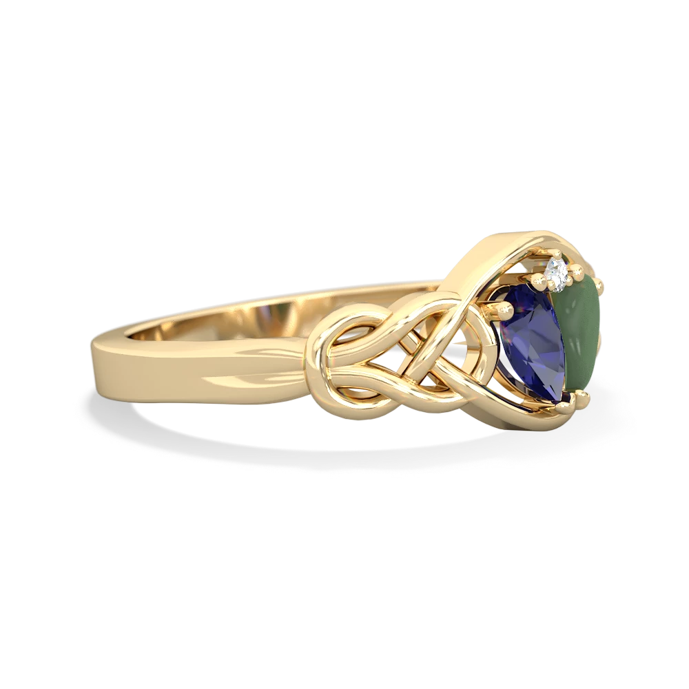 Lab Sapphire Celtic Love Knot 14K Yellow Gold ring R5420