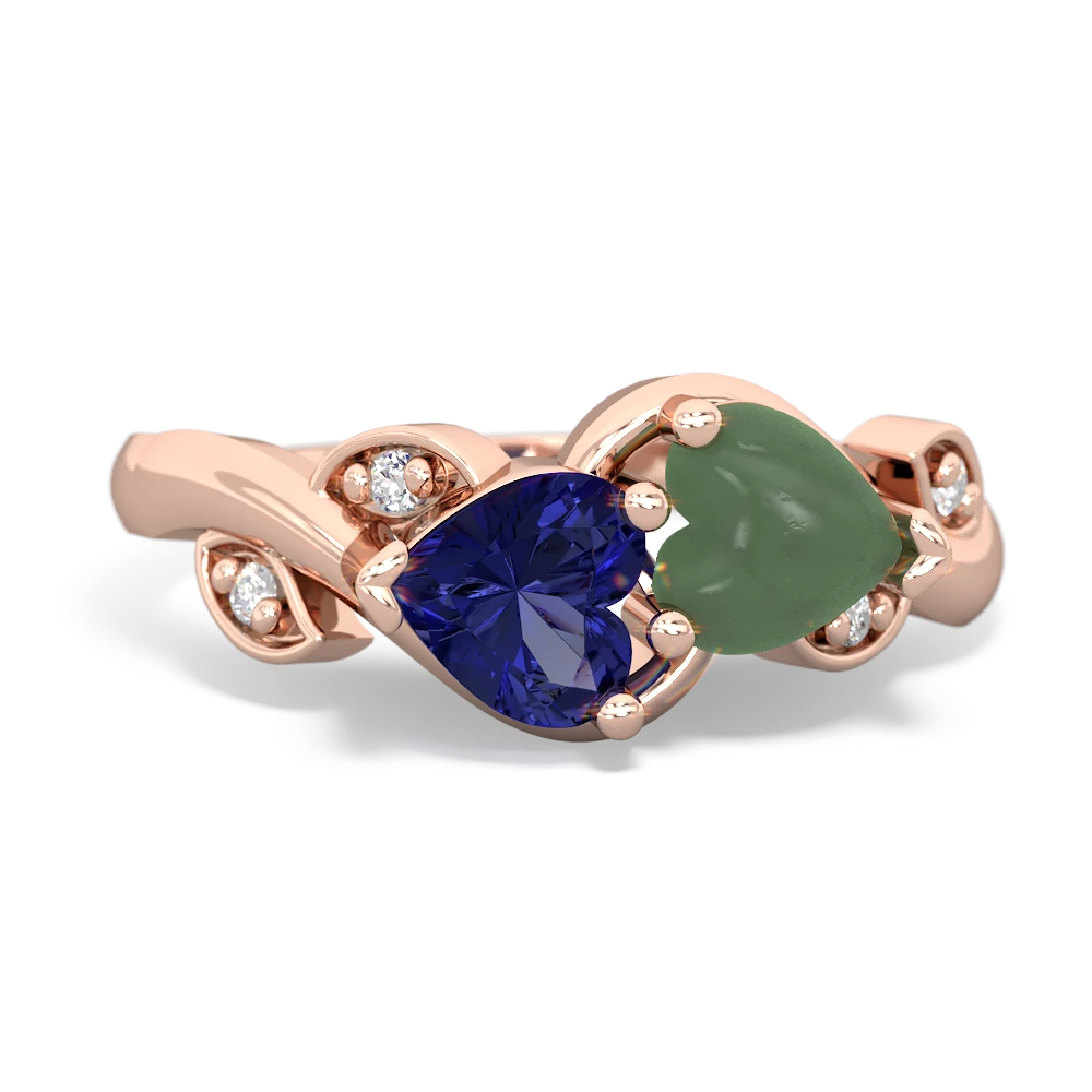 Lab Sapphire Floral Elegance 14K Rose Gold ring R5790