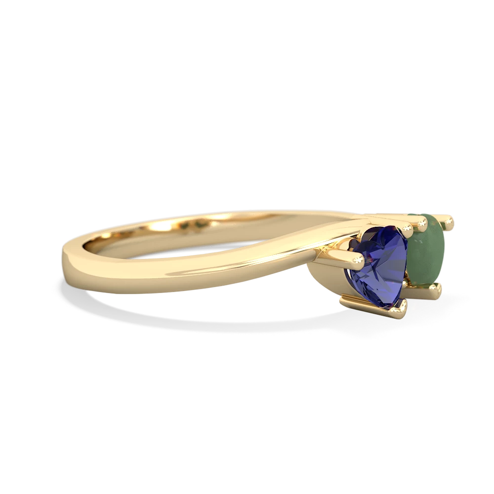 Lab Sapphire Sweethearts 14K Yellow Gold ring R5260