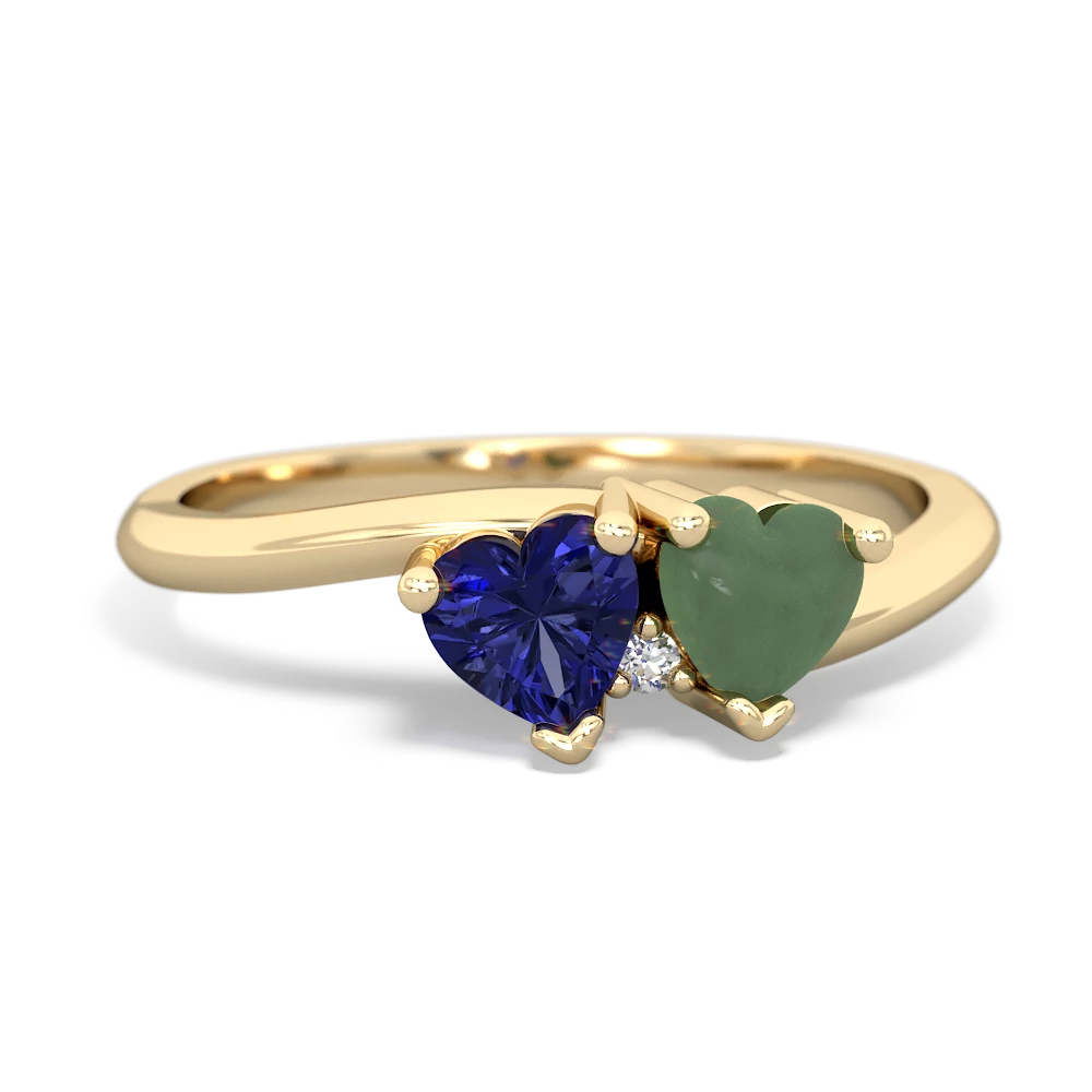 Lab Sapphire Sweethearts 14K Yellow Gold ring R5260