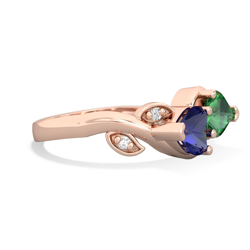 Lab Sapphire Floral Elegance 14K Rose Gold ring R5790