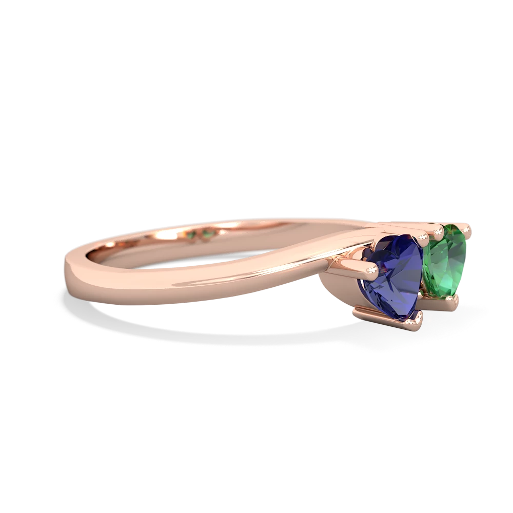 Lab Sapphire Sweethearts 14K Rose Gold ring R5260