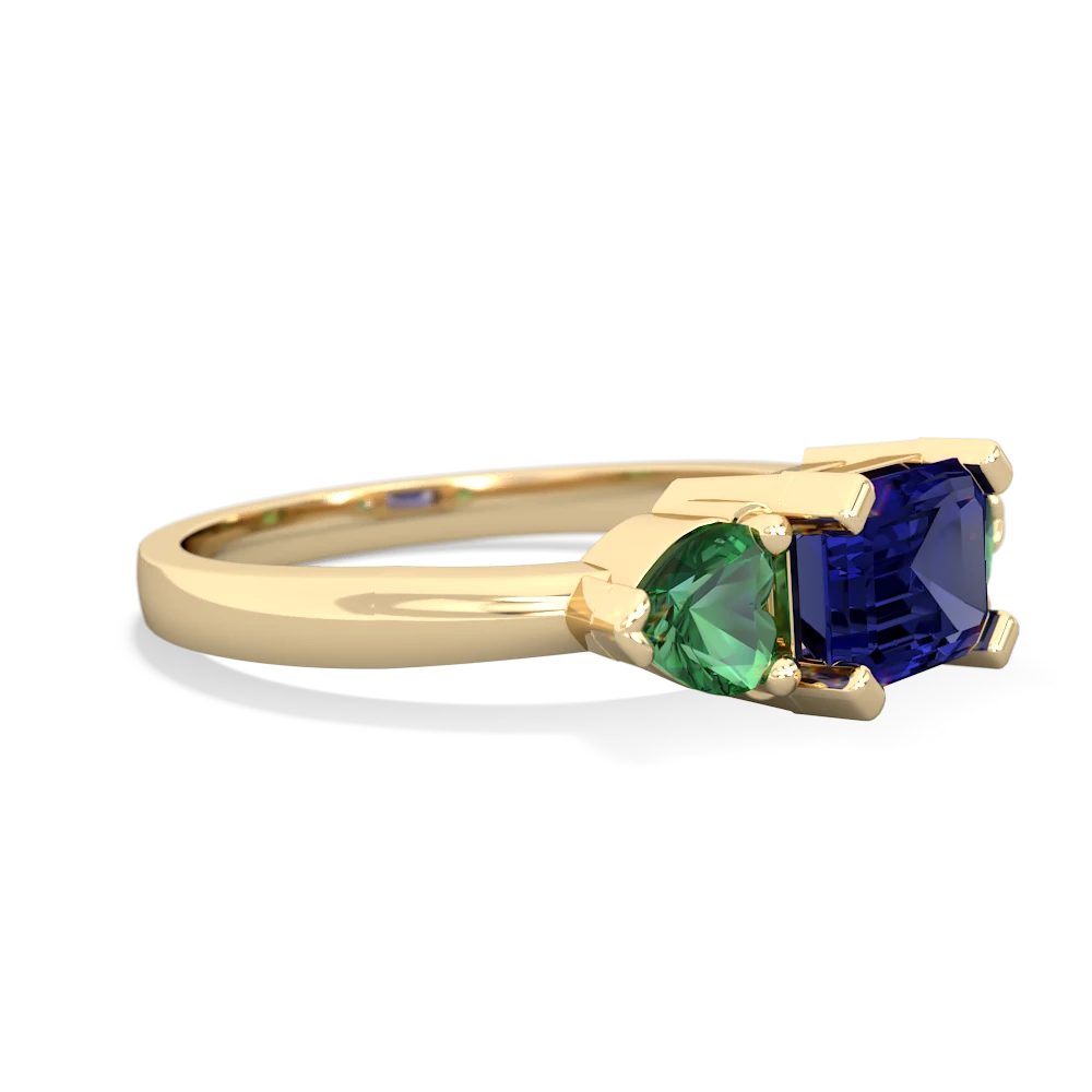 Lab Sapphire Three Stone 14K Yellow Gold ring R5235