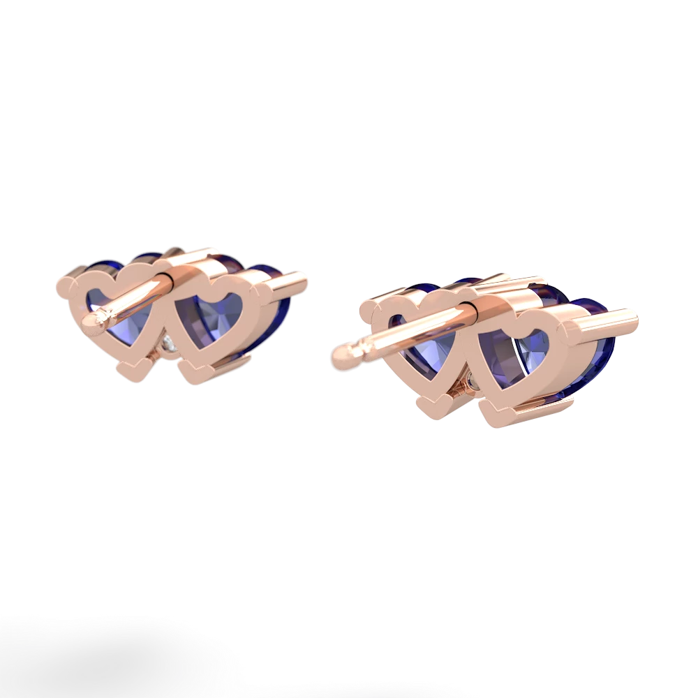 Lab Sapphire Sweethearts 14K Rose Gold earrings E5260