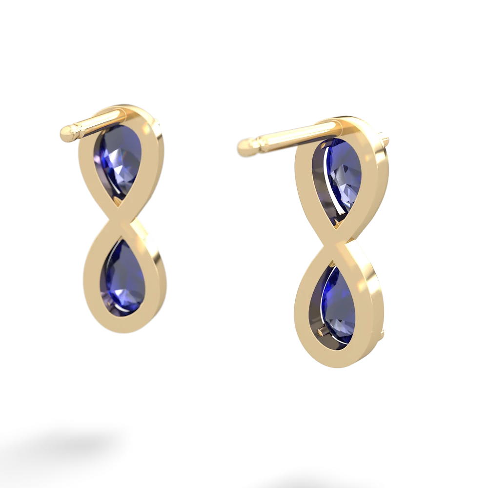 Lab Sapphire Infinity 14K Yellow Gold earrings E5050