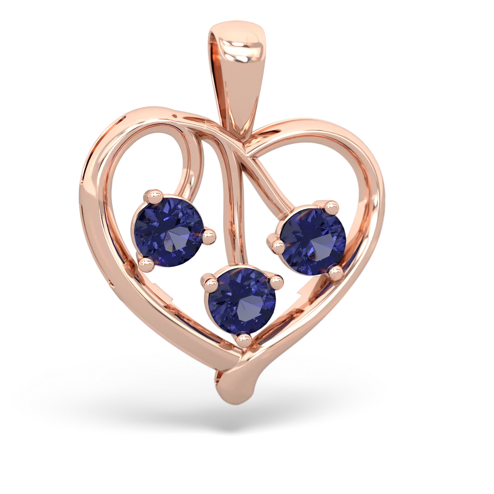 White Topaz Glowing Heart 14K Rose Gold pendant P2233