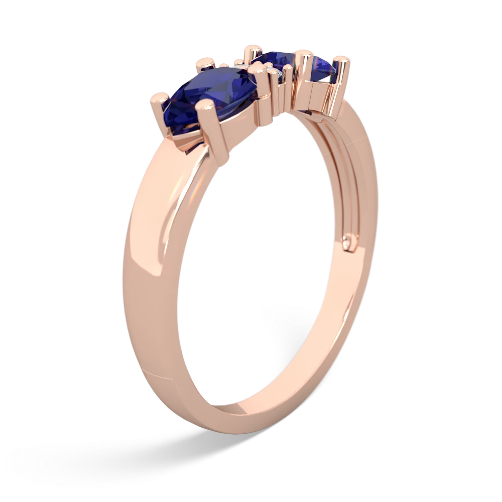 Lab Sapphire Pear Bowtie 14K Rose Gold ring R0865