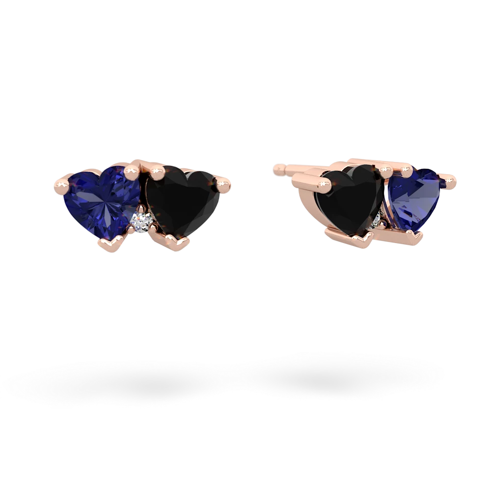 Lab Sapphire Sweethearts 14K Rose Gold earrings E5260