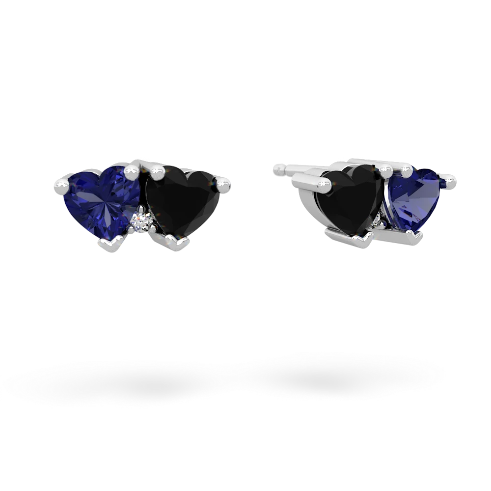 Lab Sapphire Sweethearts 14K White Gold earrings E5260