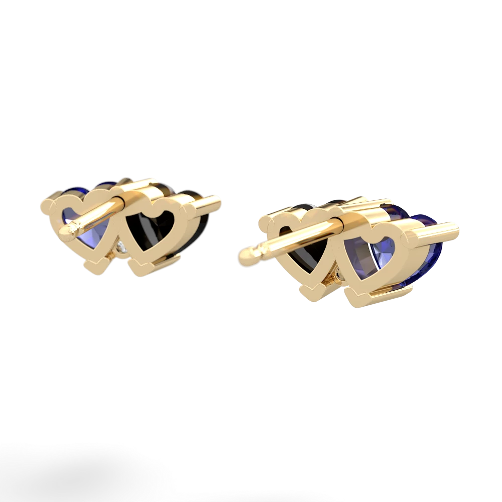 Lab Sapphire Sweethearts 14K Yellow Gold earrings E5260