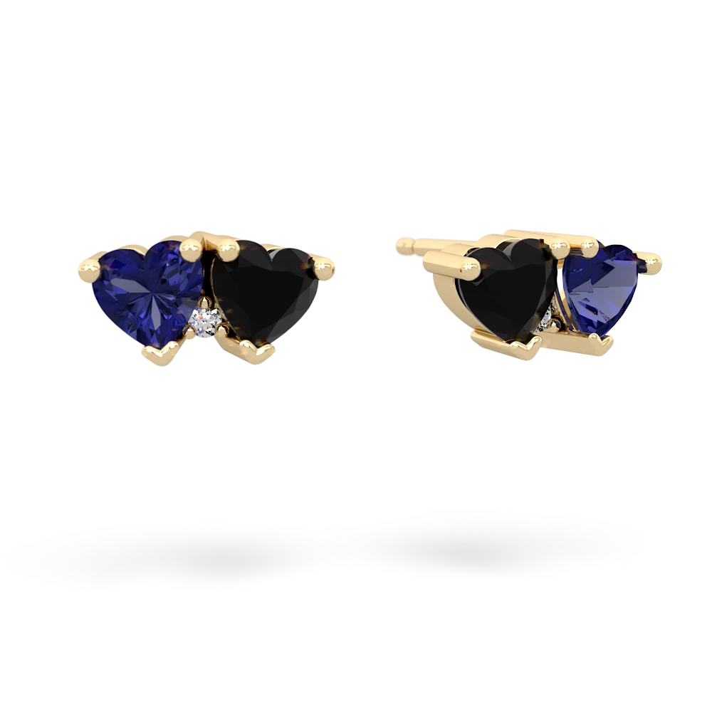 Lab Sapphire Sweethearts 14K Yellow Gold earrings E5260