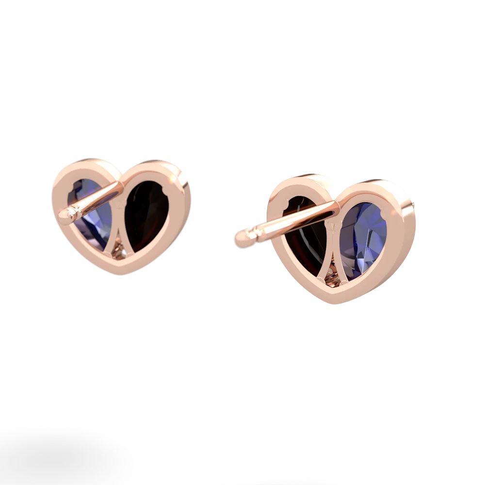 Lab Sapphire 'Our Heart' 14K Rose Gold earrings E5072