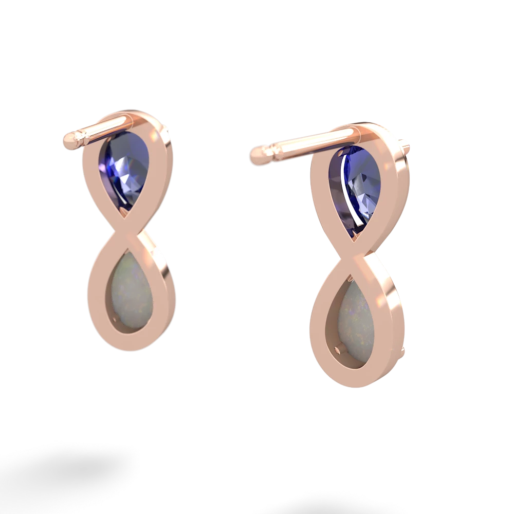 Lab Sapphire Infinity 14K Rose Gold earrings E5050