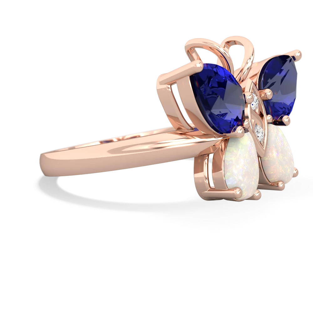 Lab Sapphire Butterfly 14K Rose Gold ring R2215