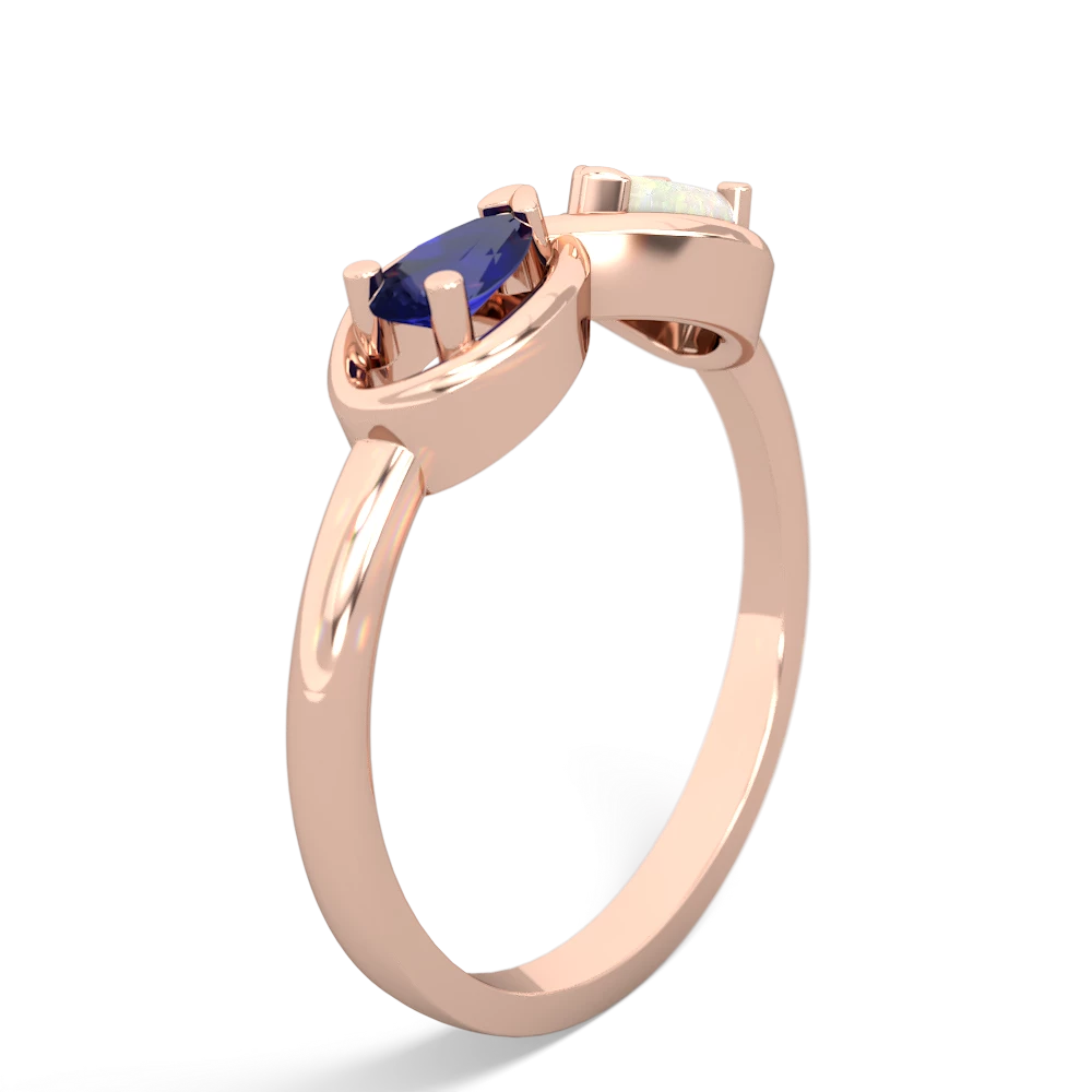 Lab Sapphire Infinity 14K Rose Gold ring R5050