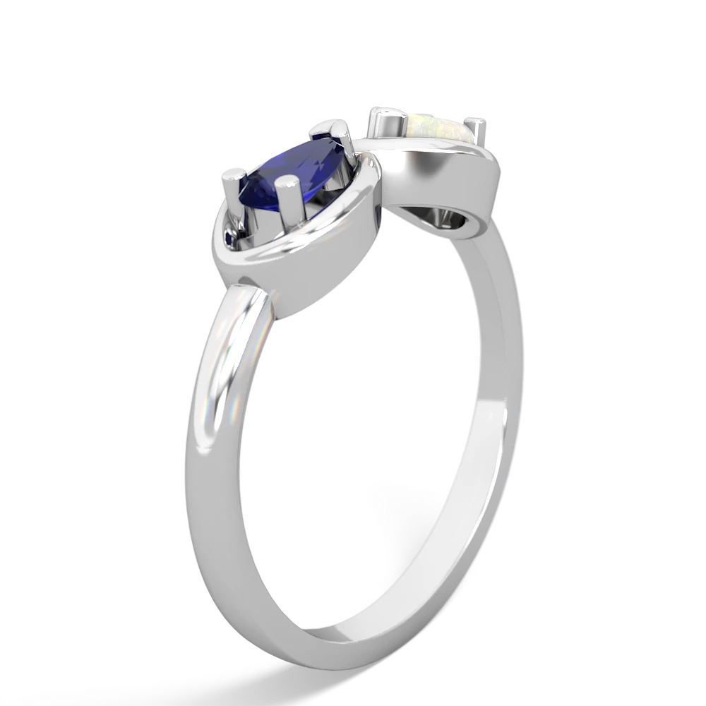 Lab Sapphire Infinity 14K White Gold ring R5050