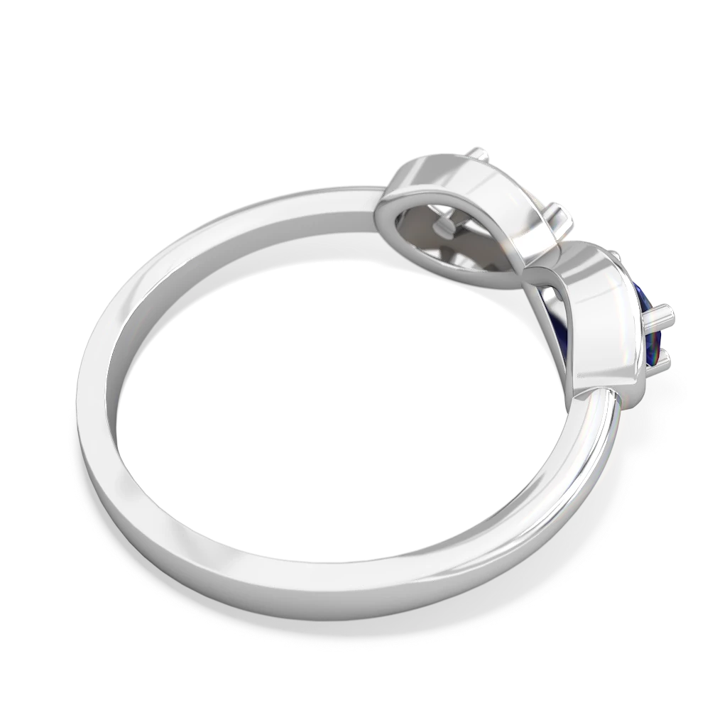 Lab Sapphire Infinity 14K White Gold ring R5050