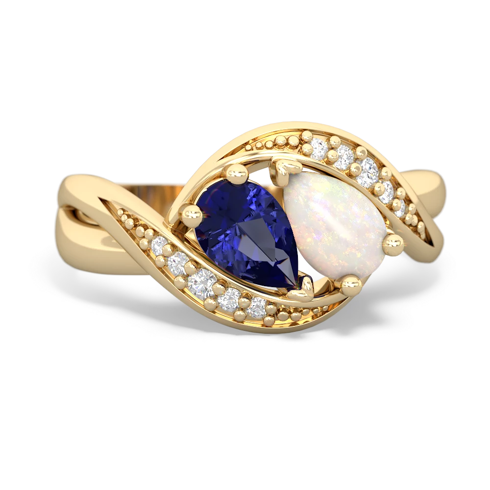 Lab Sapphire Summer Winds 14K Yellow Gold ring R5342