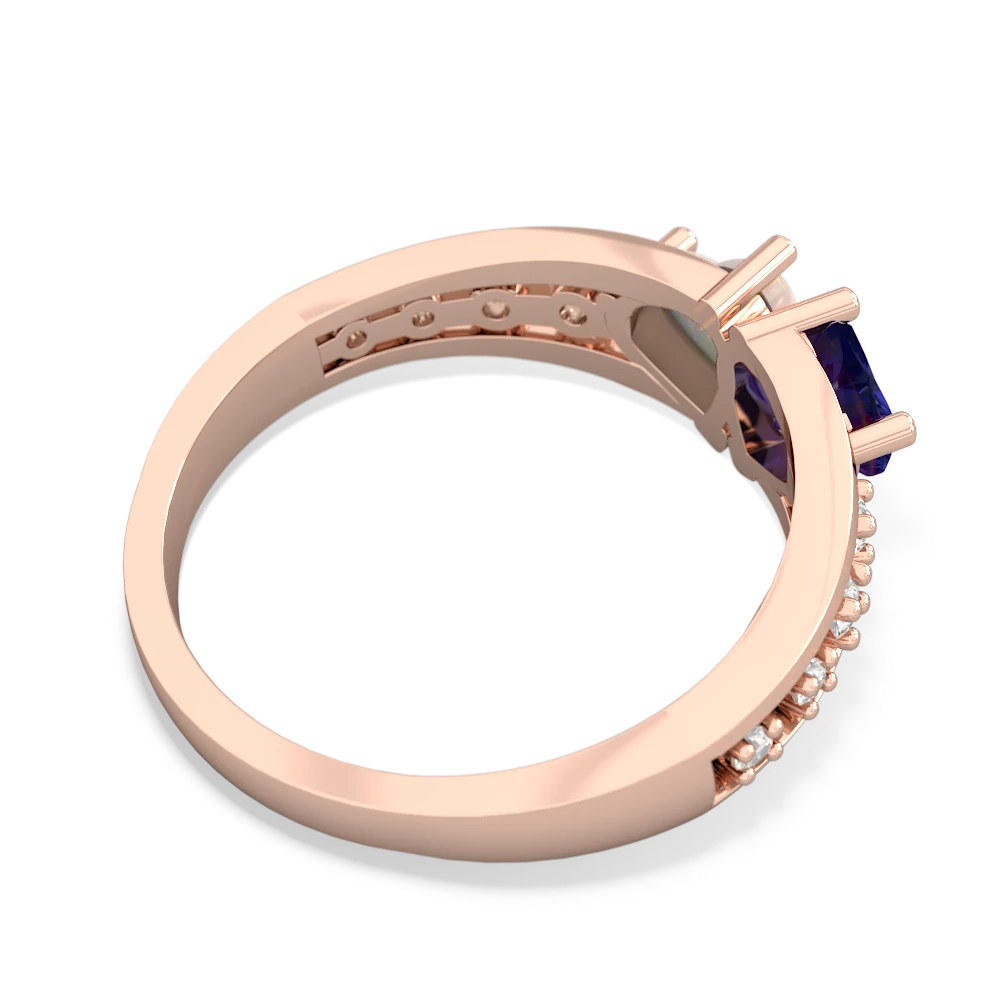 Lab Sapphire Heart To Heart 14K Rose Gold ring R3342