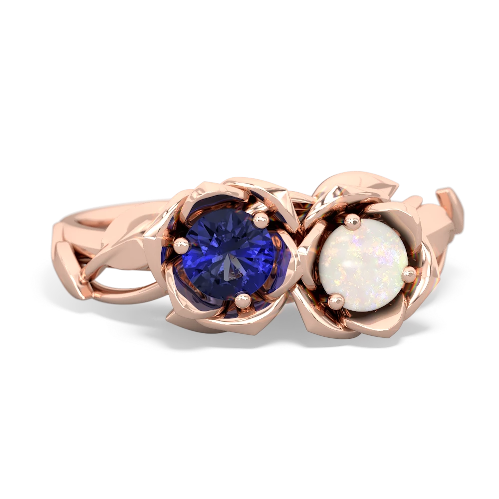 Lab Sapphire Rose Garden 14K Rose Gold ring R5510