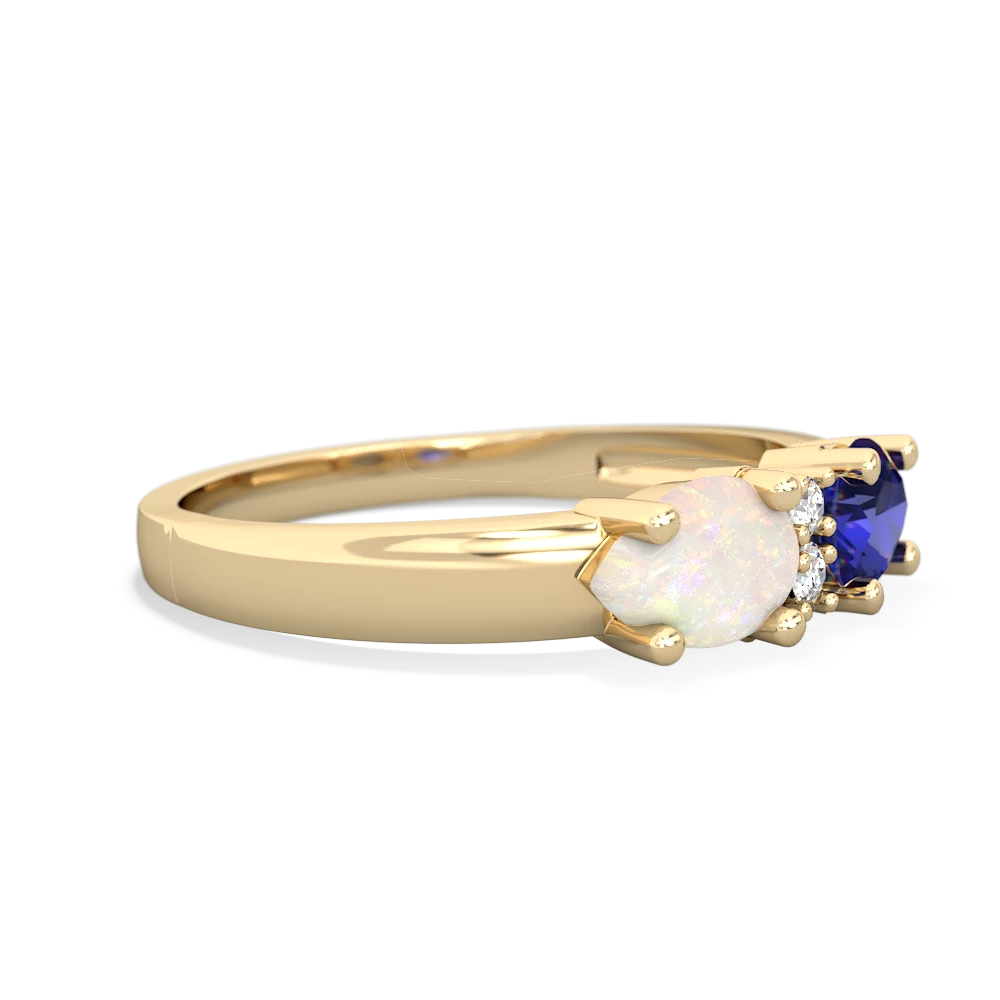 Lab Sapphire Pear Bowtie 14K Yellow Gold ring R0865