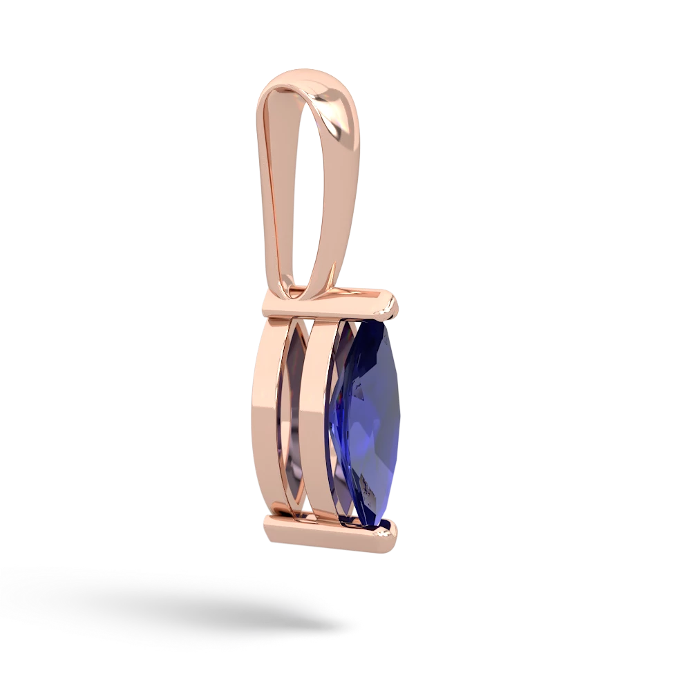 Lab Sapphire 8X4 Marquise 14K Rose Gold pendant P1701