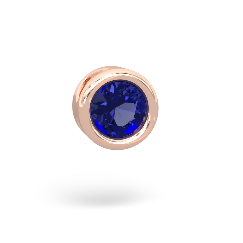 Lab Sapphire 6Mm Slide 14K Rose Gold pendant P3786