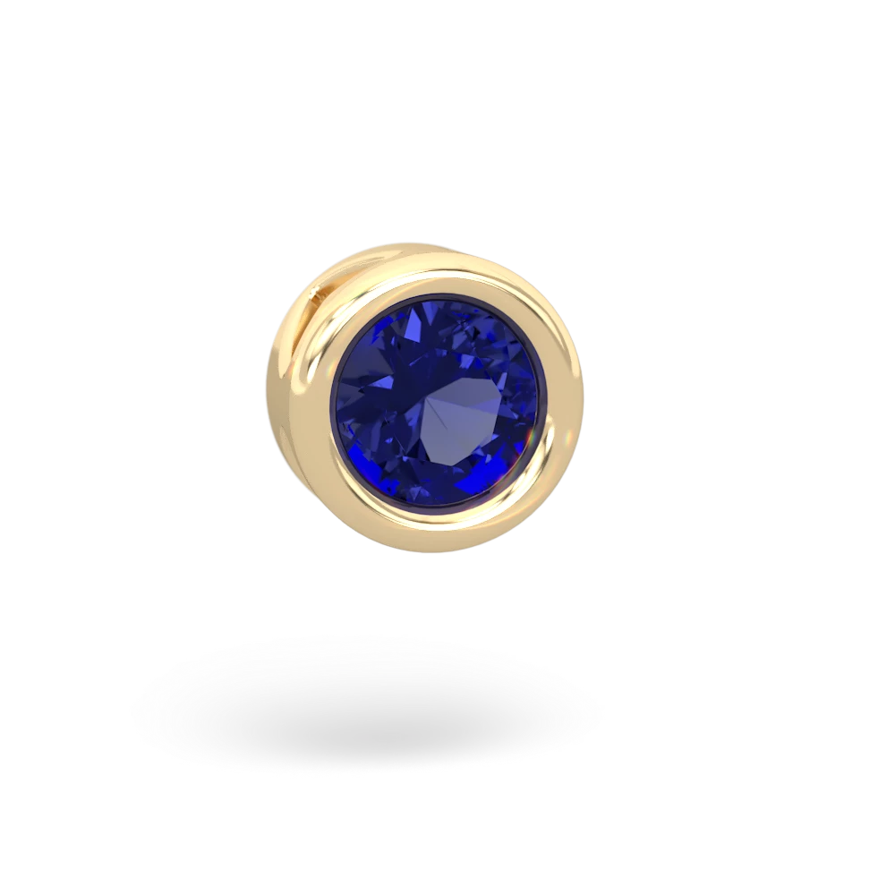 Lab Sapphire 6Mm Slide 14K Yellow Gold pendant P3786