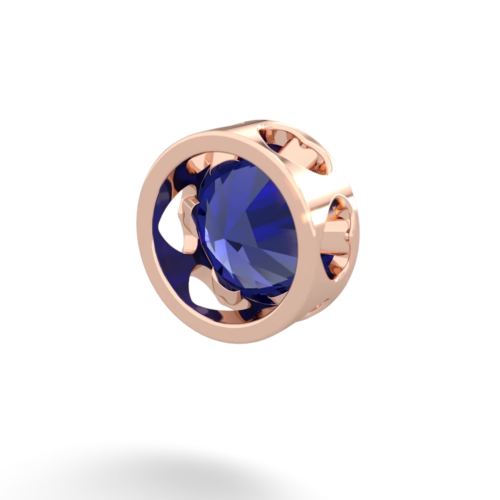 Lab Sapphire 8Mm Slide 14K Rose Gold pendant P3788