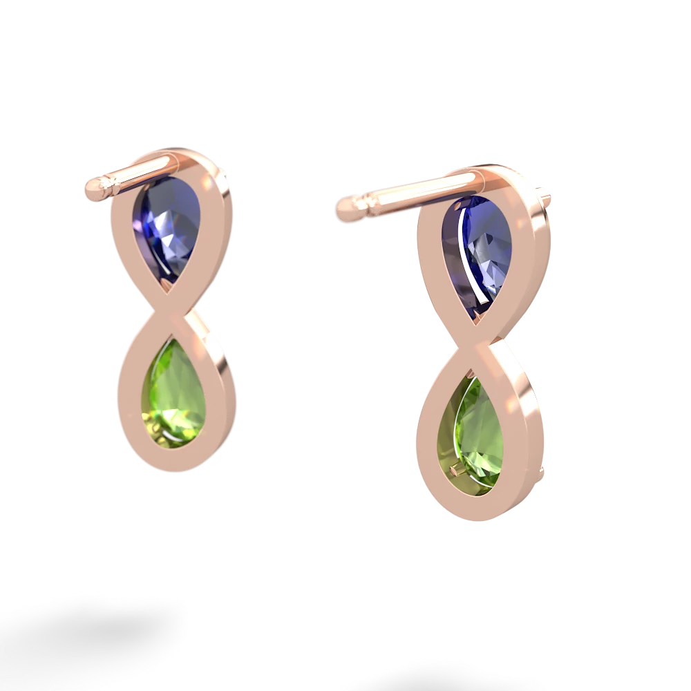 Lab Sapphire Infinity 14K Rose Gold earrings E5050