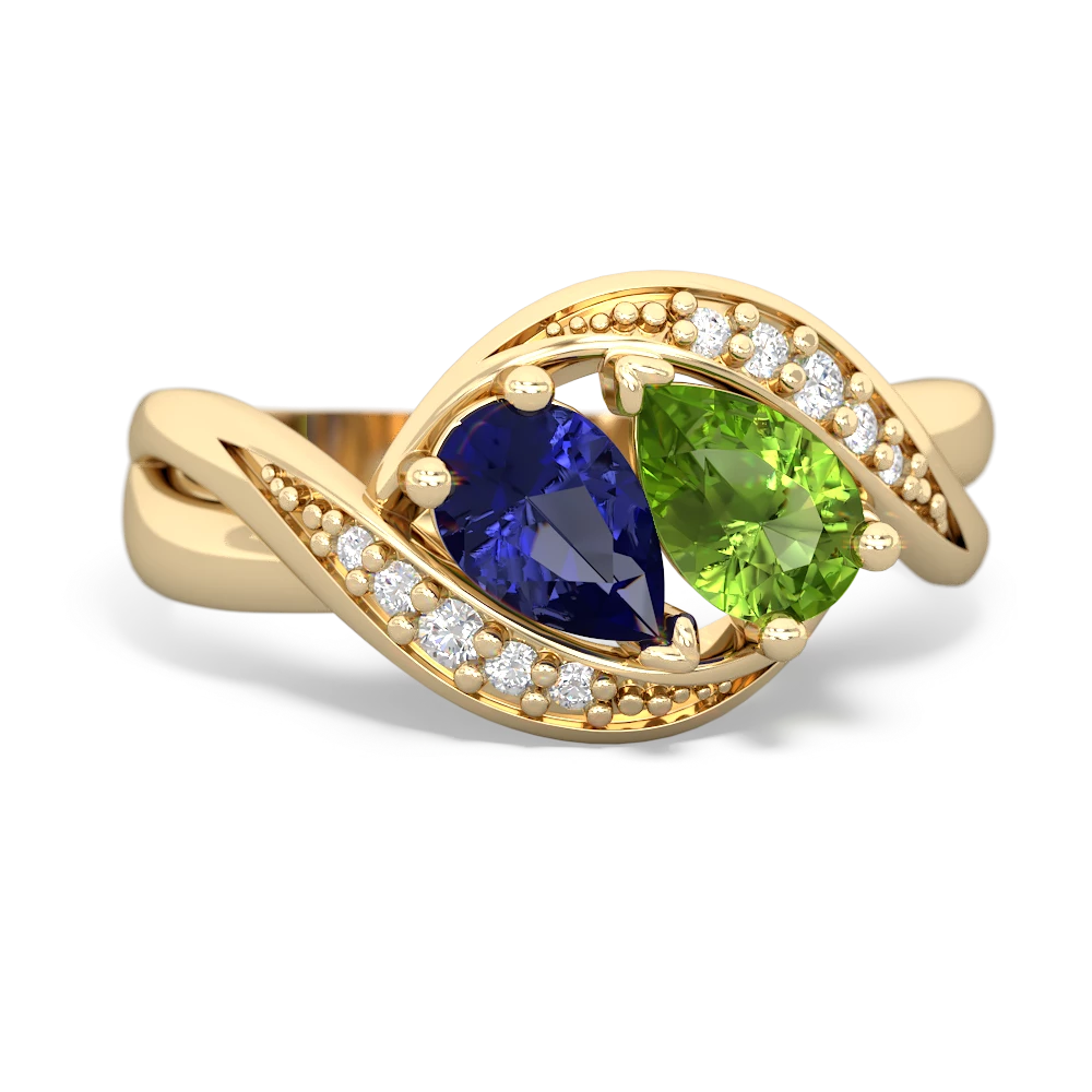 Lab Sapphire Summer Winds 14K Yellow Gold ring R5342