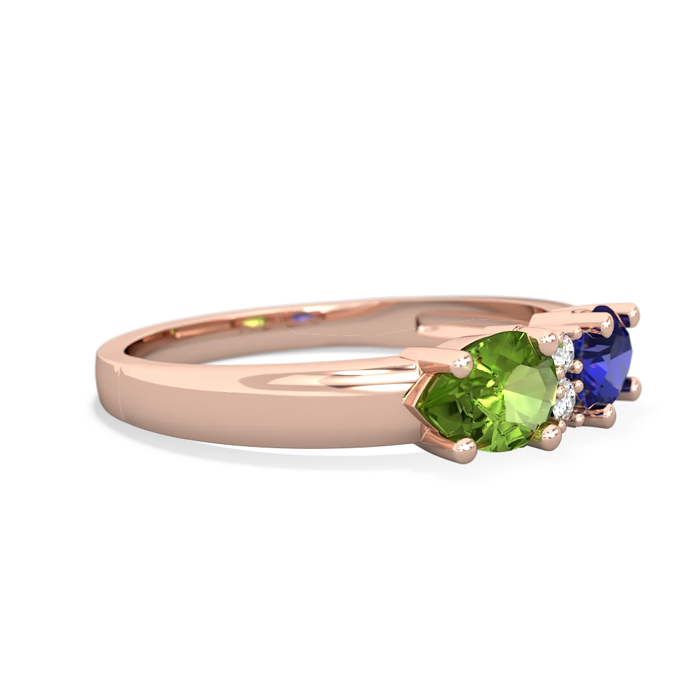 Lab Sapphire Pear Bowtie 14K Rose Gold ring R0865