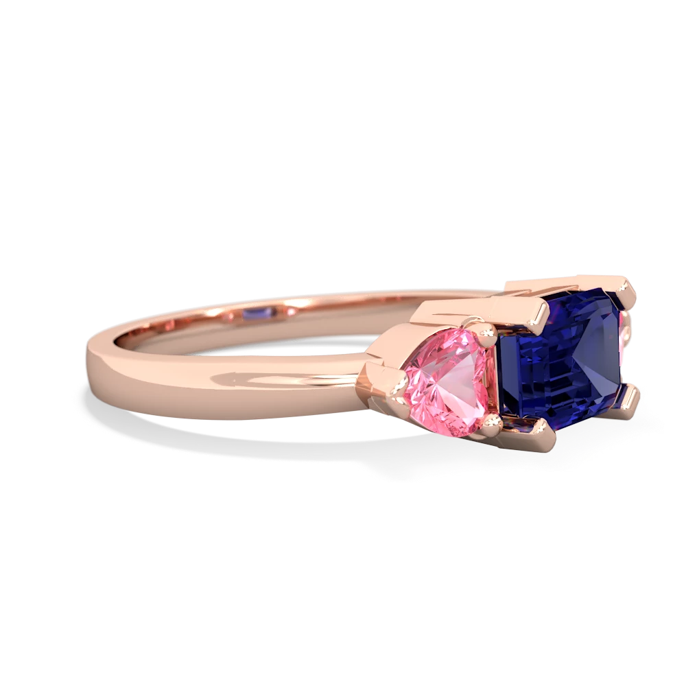 Lab Sapphire Three Stone 14K Rose Gold ring R5235