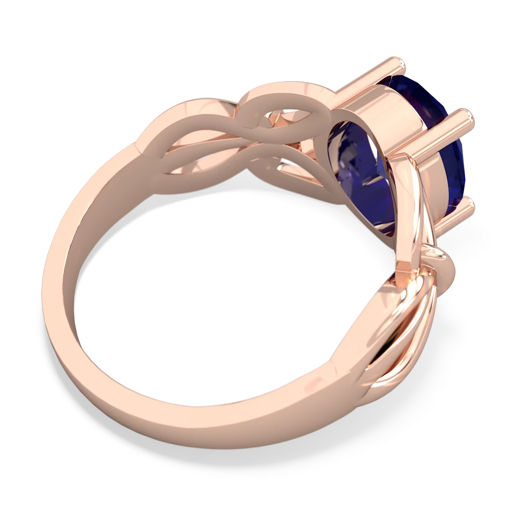 Lab Sapphire Celtic Knot Cocktail 14K Rose Gold ring R2377