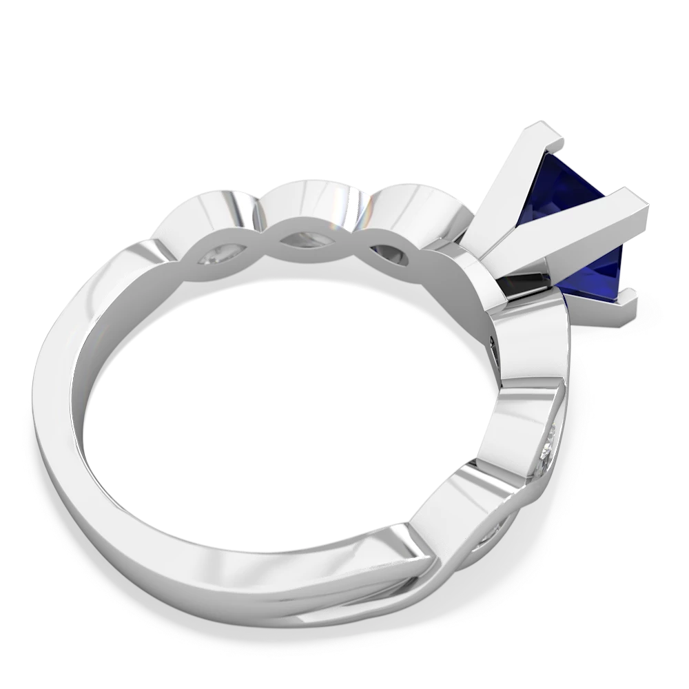 Lab Sapphire Infinity 6Mm Princess Engagement 14K White Gold ring R26316SQ