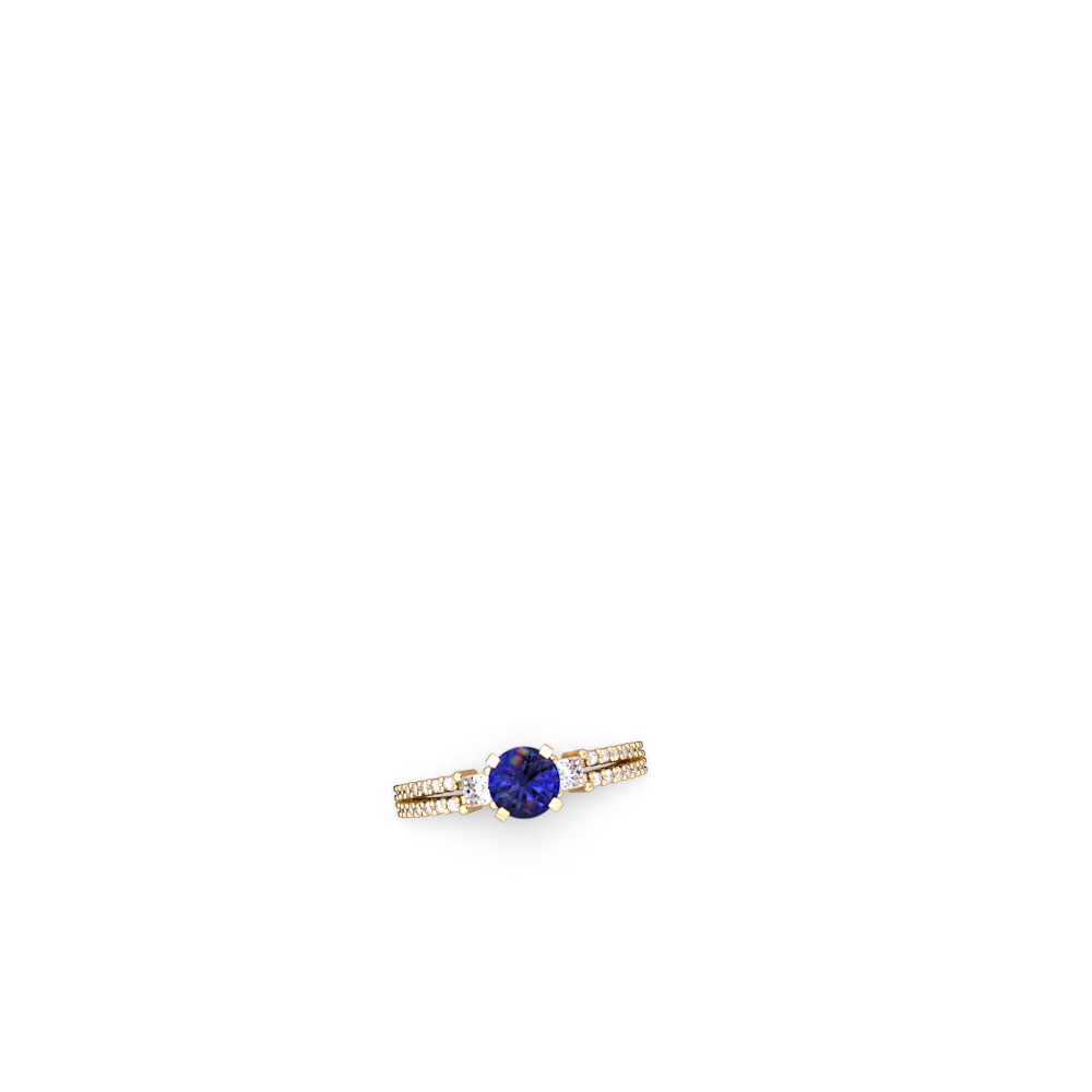 Lab Sapphire Classic 6Mm Round Engagement 14K Yellow Gold ring R26436RD