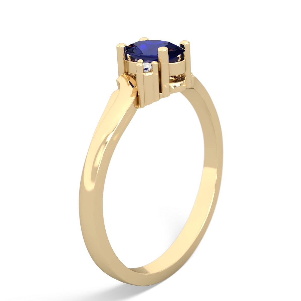 Lab Sapphire Elegant Swirl 14K Yellow Gold ring R2173