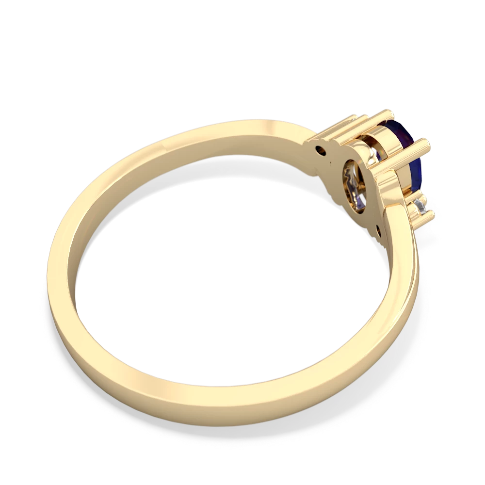 Lab Sapphire Elegant Swirl 14K Yellow Gold ring R2173