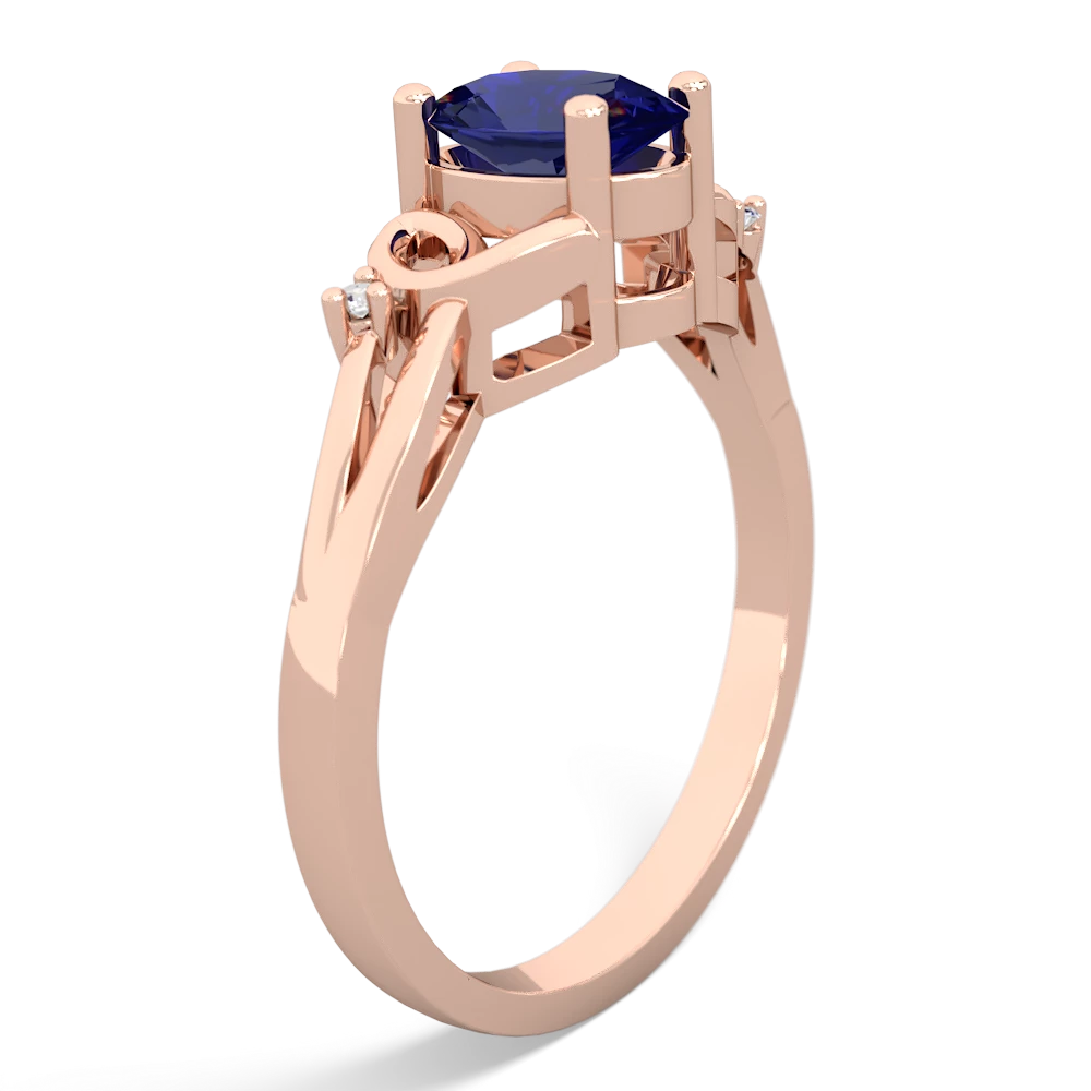 Lab Sapphire Swirls 14K Rose Gold ring R2347