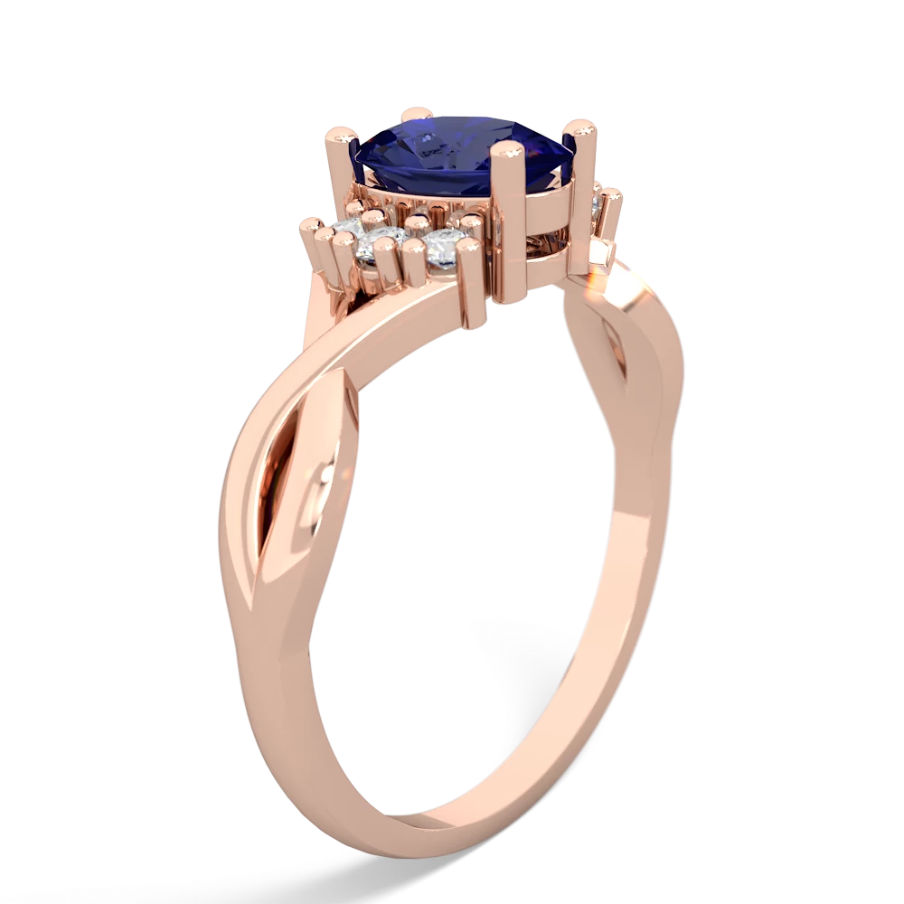 Lab Sapphire Victorian Twist 14K Rose Gold ring R2497