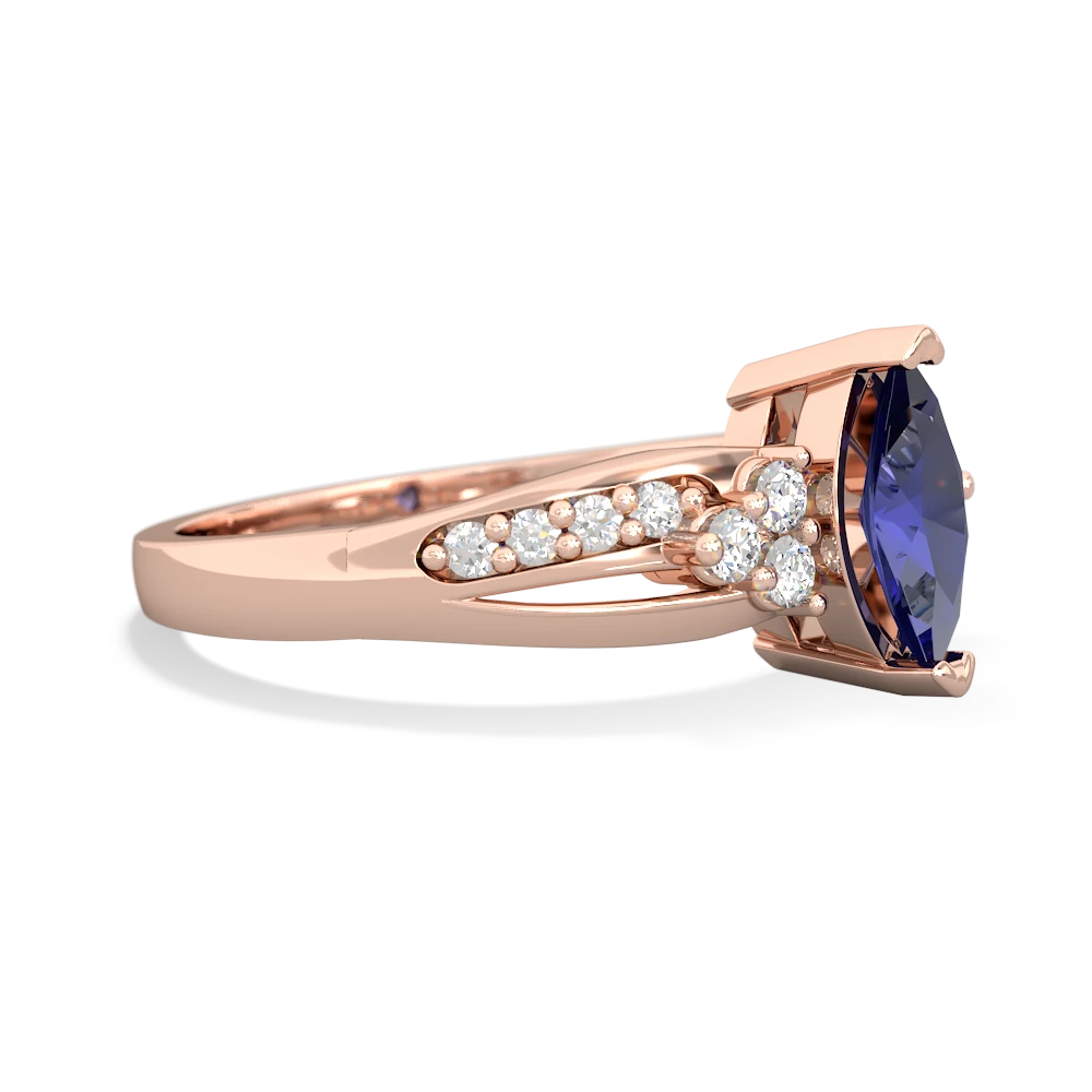 Lab Sapphire Royal Marquise 14K Rose Gold ring R2343