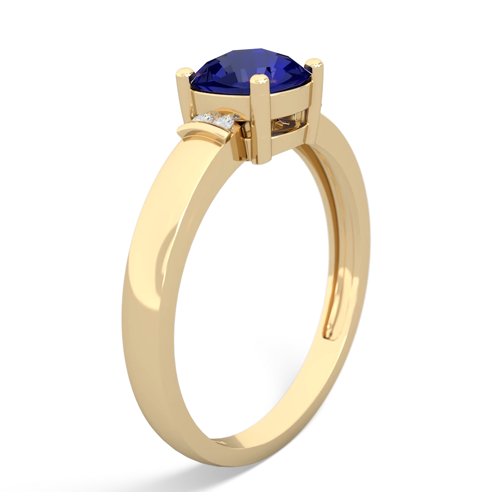 Lab Sapphire Simply Elegant Cushion 14K Yellow Gold ring R2489