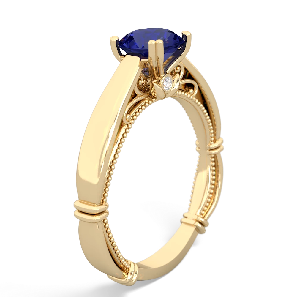 Lab Sapphire Renaissance 14K Yellow Gold ring R27806RD